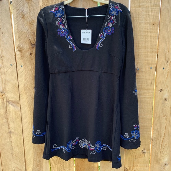 Free People NWT 4 Holiday Folk Flare Dress - Picture 2 of 8